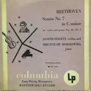 10'' - Beethoven - Sonata No. 7 In C Minor For Violin And Piano, Op. 30, No. 2 - Mono