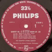 LP - Beethoven / Budapest String Quartet - Gesamte Streichquartette ∙ Streichquarrtett B-dur Op. 130, Streichquartett F-moll Op. 95