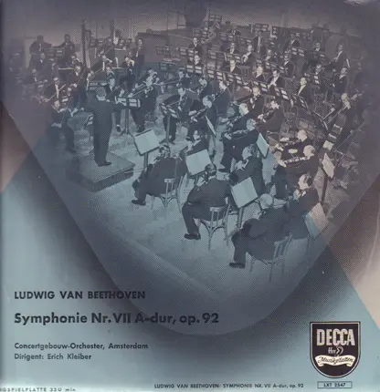 Ludwig van Beethoven , Concertgebouworkest , Erich Kleiber - Symphonie Nr. 7 A-Dur, Op. 92