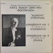 LP - Beethoven (Busch) - 'Egmont' Overture / Symphony No. 5 / Symphony No. 9 (Finale) - Mono