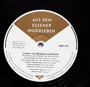 LP - Ludwig van Beethoven , Johannes Brahms , Maurice Ravel - Karl-Heinz Lippe , Rainer Koch - Aus Dem Essener Musikleben: Lieder Von Beethoven, Brahms Und Ravel