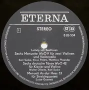 LP - Beethoven , Suske-Quartett , Olbertz , Webersinke , Fietz - Tänze / Werke Für Klavier Und Mandoline