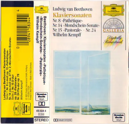 Beethoven / Wilhelm Kempff - Klaviersonaten (Nr. 8 »Pathétique« / Nr. 14 »Mondschein-Sonate« / Nr. 15 »Pastorale« / Nr. 24)