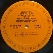 LP - Ludwig van Beethoven / Johannes Brahms - Rudolf Serkin , Adolf Busch , Hermann Busch - Piano Trio In D Major, 'Ghost' / Piano Trio In C Major