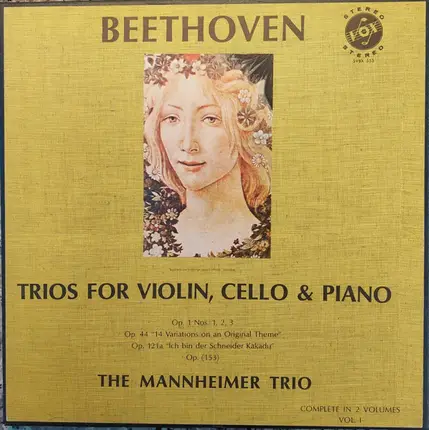 Beethoven / Mannheimer Trio - Trios For Violin, Cello & Piano (Trios Vol. 1)