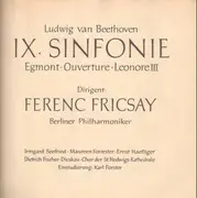 Double LP - Ludwig van Beethoven - Dirigent: Ferenc Fricsay / Berliner Philharmoniker - IX. Sinfonie - Egmont-Ouverture - Leonore III - Red Linen box, tulip rim