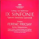 Double LP - Ludwig van Beethoven - Dirigent: Ferenc Fricsay / Berliner Philharmoniker - IX. Sinfonie - Egmont-Ouverture - Leonore III - Red Linen box, tulip rim