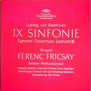 Double LP - Ludwig van Beethoven - Dirigent: Ferenc Fricsay / Berliner Philharmoniker - IX. Sinfonie - Egmont-Ouverture - Leonore III - Red Linen box, tulip rim