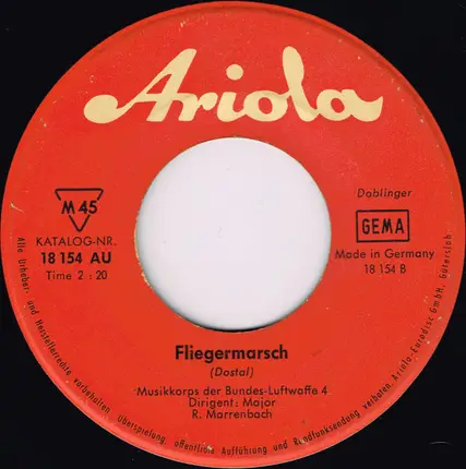 Luftwaffenmusikkorps 4 Der Bundeswehr Hamburg - Flieger Empor / Fliegermarsch