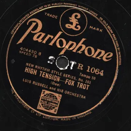 Luis Russell And His Orchestra / Louis Armstrong And His Orchestra - High Tension / Knockin' A Jug