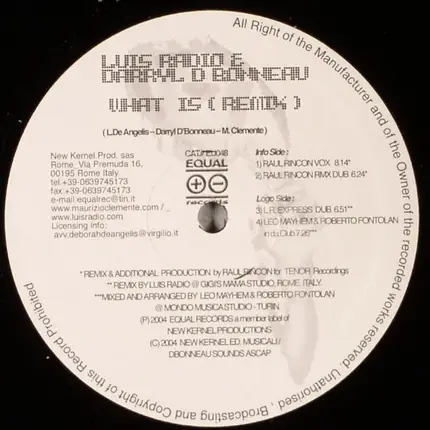 Luis Radio & Darryl D'Bonneau - What Is Rmx