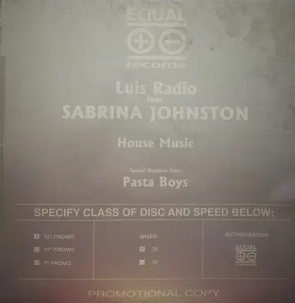 Luis Radio Feat. Sabrina Johnston - House Music