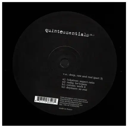 Lukatron / Radiq a.o. - Deep Raw And Real Part 3