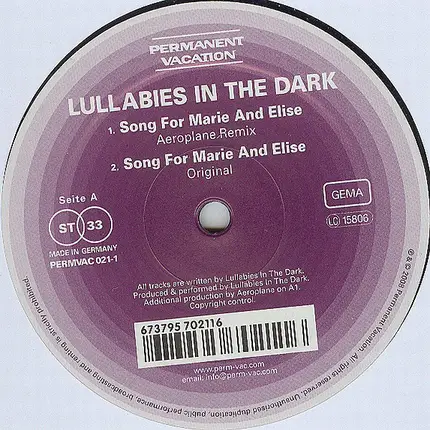 Lullabies In The Dark - Song For Marie And Elise