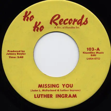 Luther Ingram - Missing You