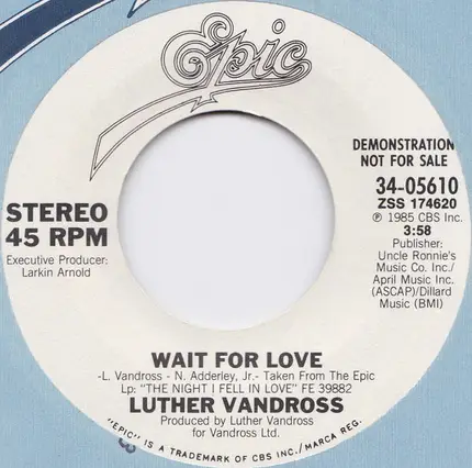 Luther Vandross - Wait For Love