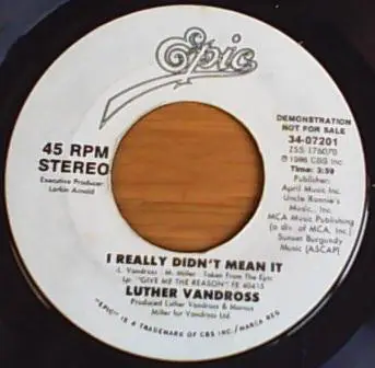 Luther Vandross - I Really Didn't Mean It