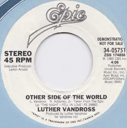Luther Vandross - Other Side Of The World / If Only For One Night