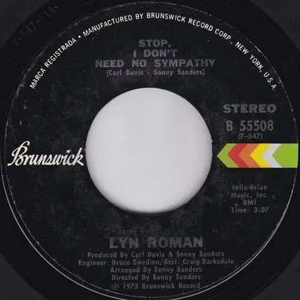 Lyn Roman - Stop, I Don't Need No Sympathy