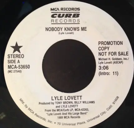Lyle Lovett - Nobody Knows Me