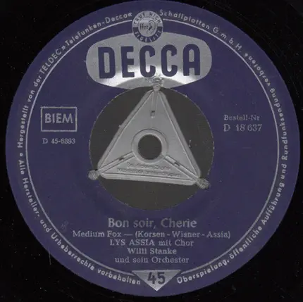 Lys Assia - Bon Soir, Cherie / Bim-Bam-Bum