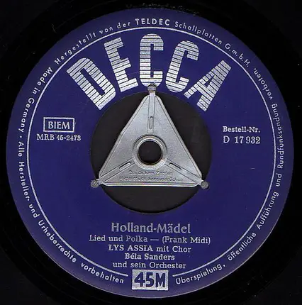 Lys Assia - Heute Klopft Mein Herz / Holland-Mädel