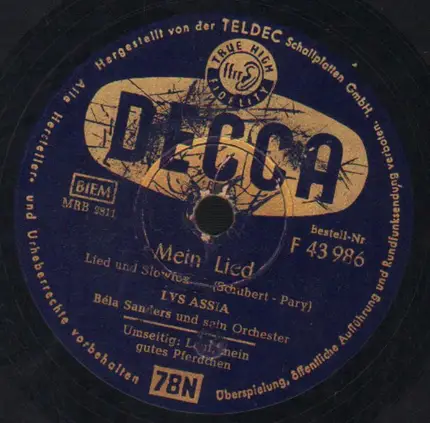 Lys Assia - Mein Lied / Lauf, Mein Gutes Pferdchen