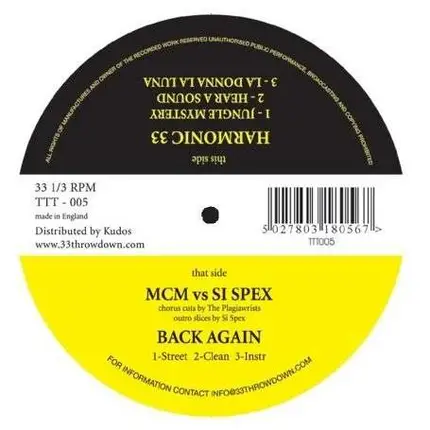 M.C.M. vs Si Spex / Harmonic 33 - Back Again