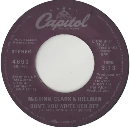 McGuinn, Clark & Hillman - Don't You Write Her Off