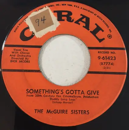 McGuire Sisters - Something's Gotta Give / Rhythm 'N' Blues