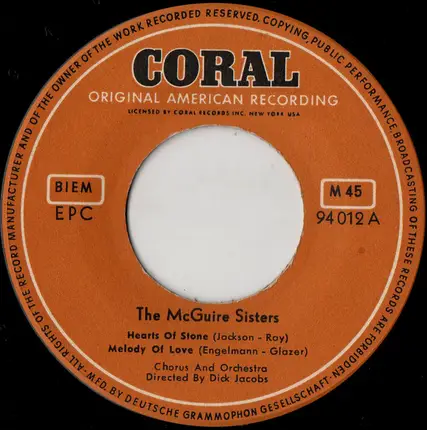 McGuire Sisters - Hearts Of Stone