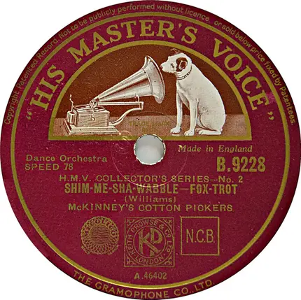 McKinney's Cotton Pickers - Milenberg Joys / Shim-Me-Sha-Wabble