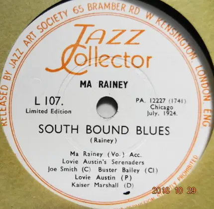 Ma Rainey - Lawd Send Me A Man Blues / South Bound Blues