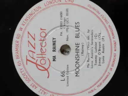 Ma Rainey - Southern Blues / Moonshine Blues