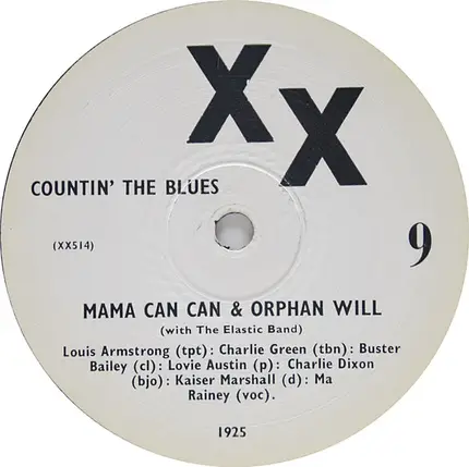 Mama Can Can And Orphan Will (With The Elastic Band) - Jelly Bean Blues / Countin' The Blues