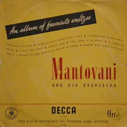 Mantovani And His Orchestra - An Album Of Favourite Waltzes