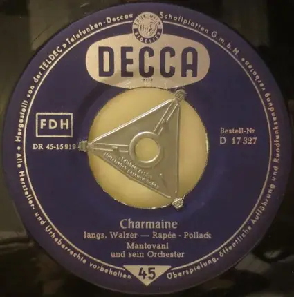 Mantovani And His Orchestra - Diane / Charmaine