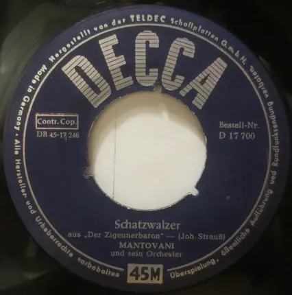 Mantovani And His Orchestra - Die Schlittschuhläufer / Schatzwalzer