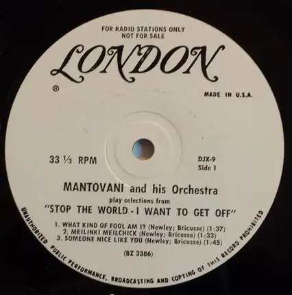 Mantovani And His Orchestra - Stop The World I Want To Get Off