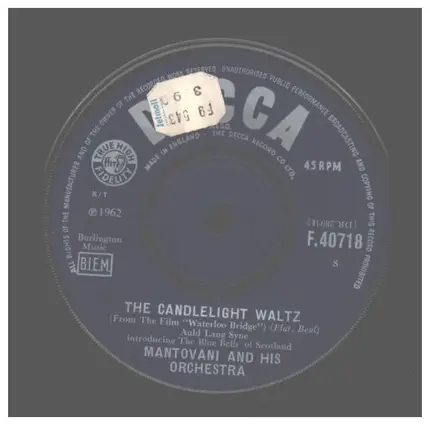 Mantovani And His Orchestra - The Candlelight Waltz