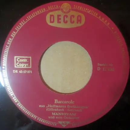 Mantovani - So Deep Is The Night / Barcarole