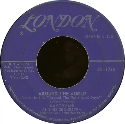 Mantovani And His Orchestra - Around The World / The Road To Ballingarry