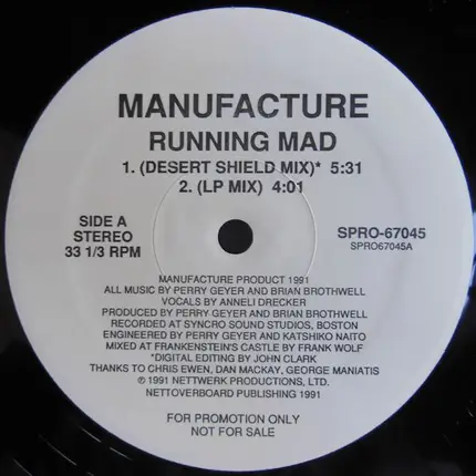 Manufacture - Running Mad / A Measured Response