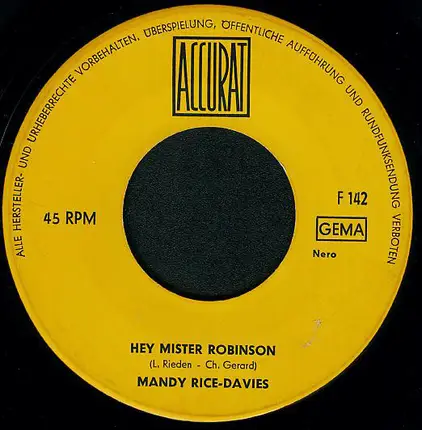Mandy Rice-Davies - Hey Mister Robinson