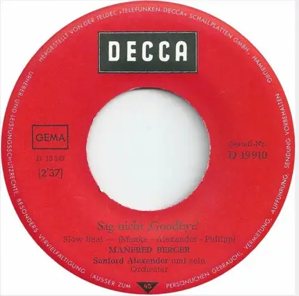 Manfred Berger - Morgen Schon