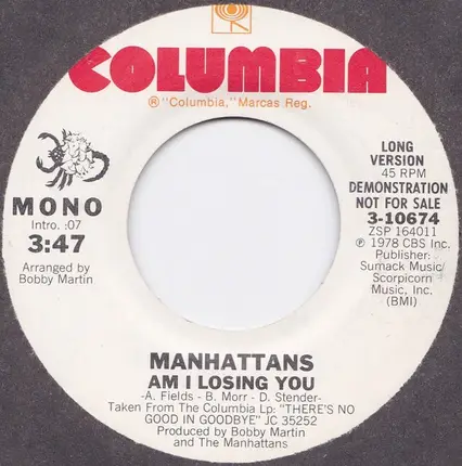 Manhattans - Am I Losing You