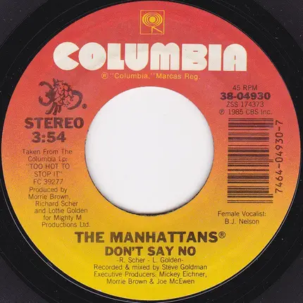 Manhattans - Don't Say No