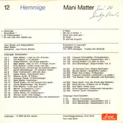 7inch Vinyl Single - Mani Matter - Hemmige