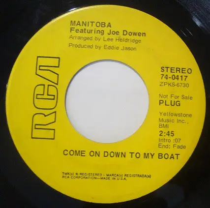 Manitoba Featuring Joe Dowen - Come On Down To My Boat / Dead End Street