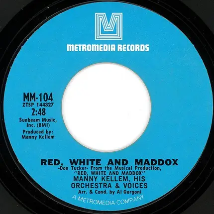 Manny Kellem, His Orchestra & Voices - Jubilee Joe / Red, White And Maddox